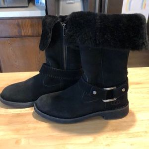 Beautiful black UGG braiden cuff removable buckle boots size 7